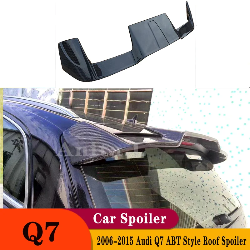 Rear Roof Lip Spoiler Wing For Audi Q7 2007-2015 Hatchback Spoiler High Quality Real Carbon Fiber Gloosy Black Tail Wing Car Kit