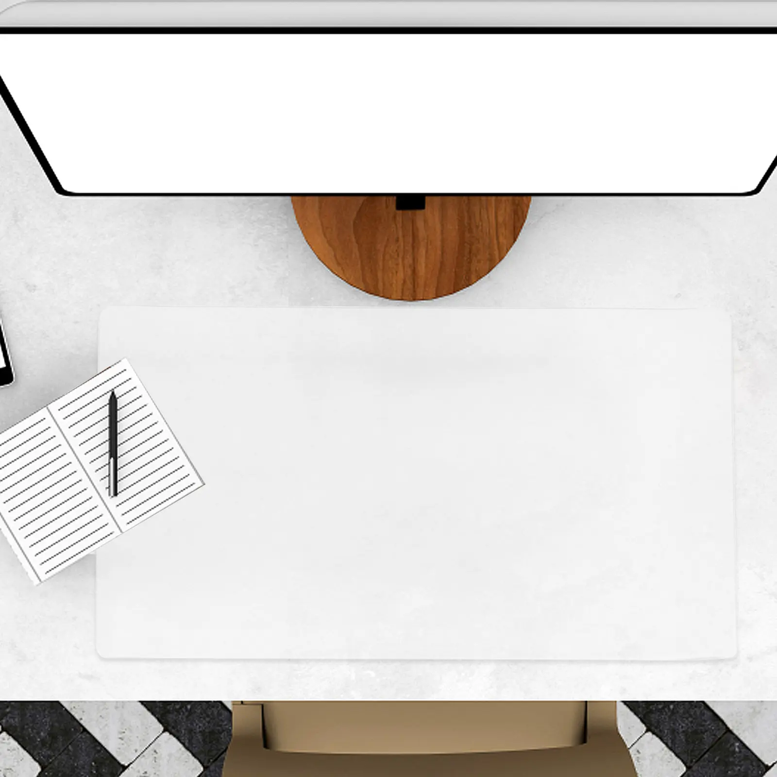 Clear Table Protector PVC Desk Mat Transparent Rectangle Writing Pad Keyboard Mat Home Office Kitchen Clear Table Protector