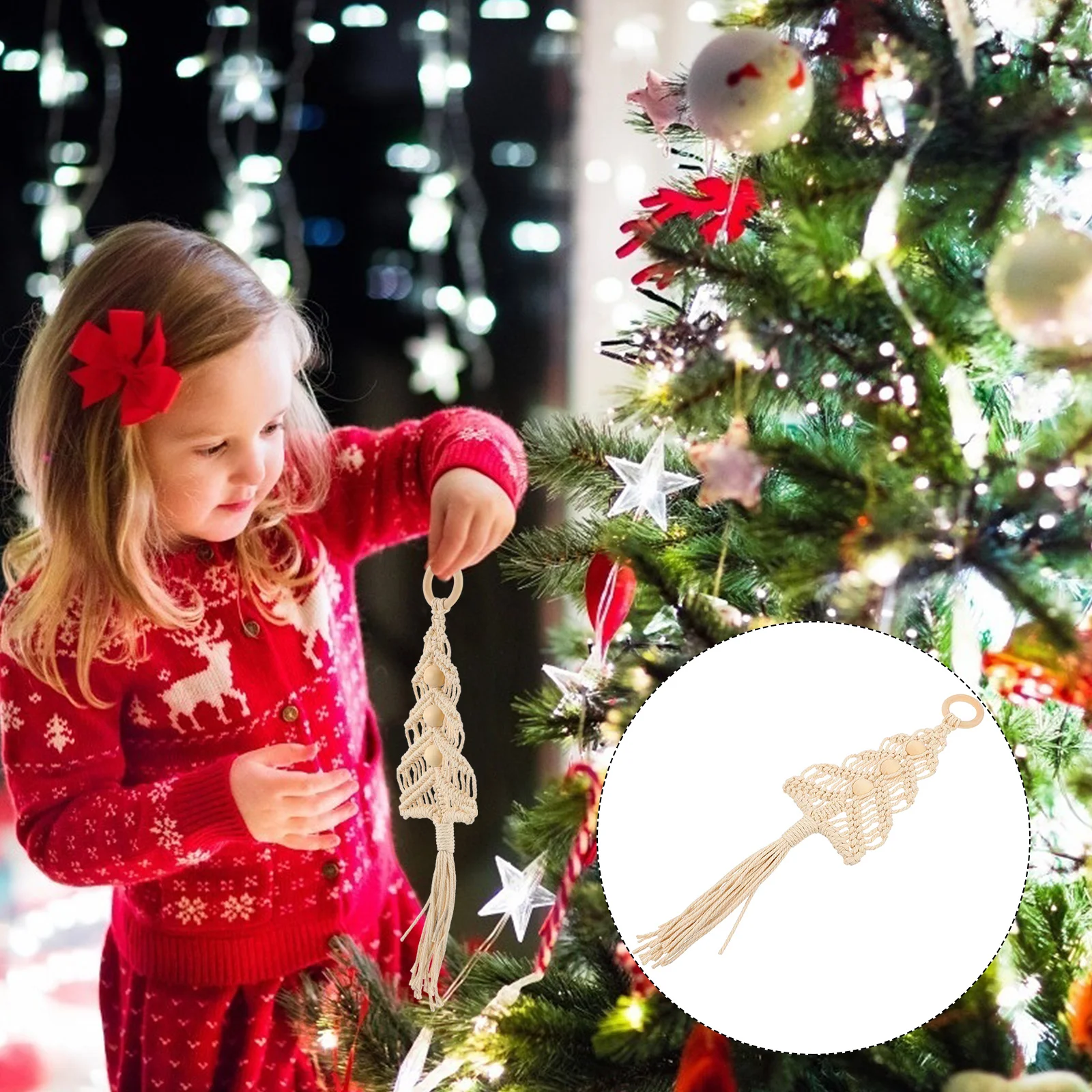 

1Pcs Holiday Christmas Tree Pendant Elegant Craftsmanship Lightweight Decor for Window Door Indoor Outdoor Use