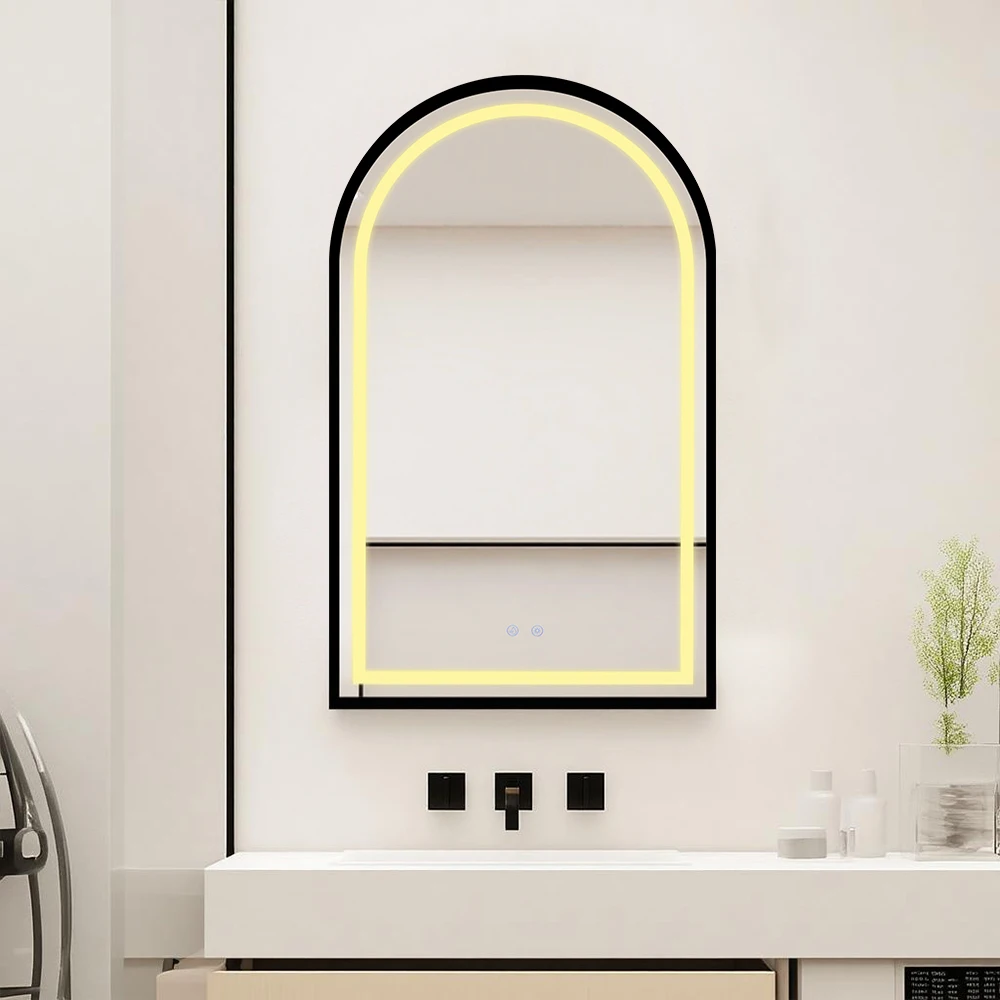 

Arched LED Bathroom Mirror Anti-Fog LED Vanity Mirror Wall Mounted Lighted Mirror for Bathroom Bedroom