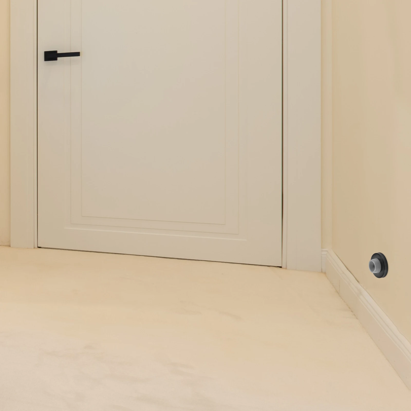 

4pcs Black Stainless Steel Anti collision Silent Rubber Door Stoppers for Wall Bedroom Office Stops Prevent Slam Buffer