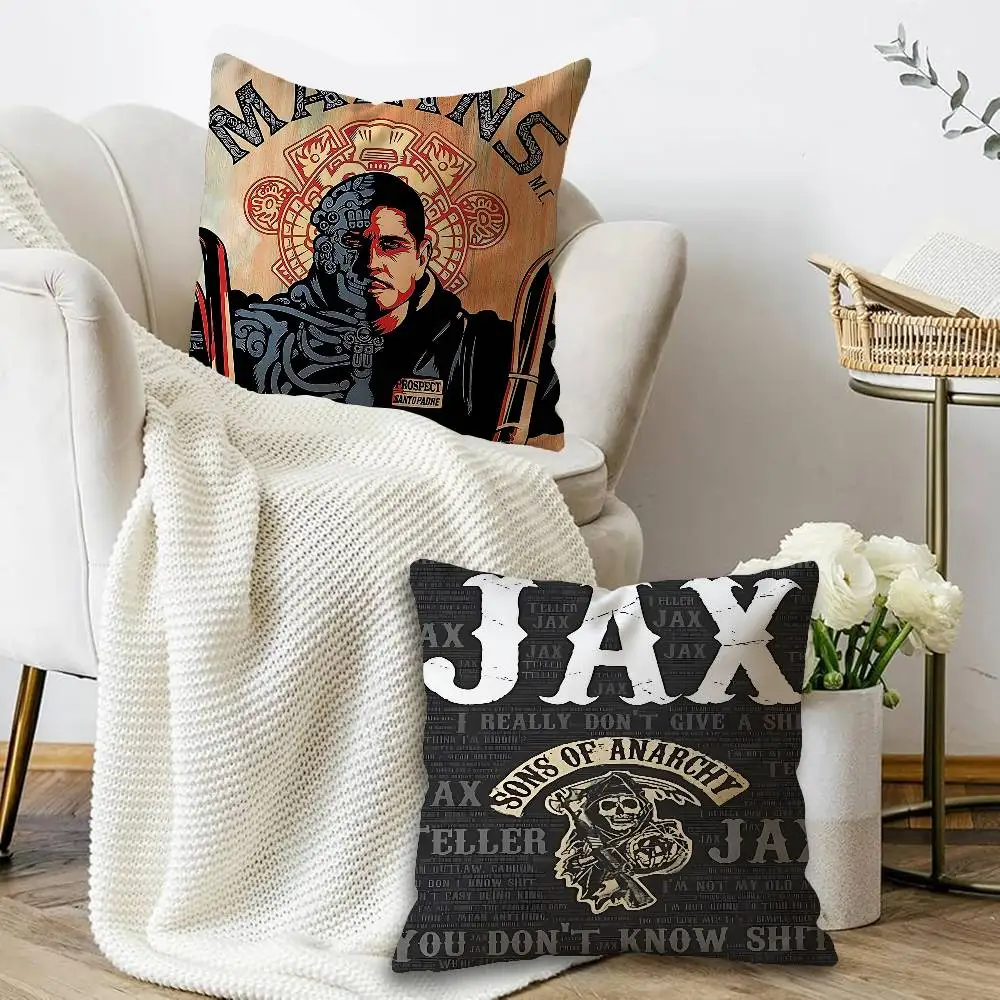S-Son O-Of Anarchy Cushion Cover Car Throw Pillow Case For Sofa Car Christmas Gift 40x40cm 45x45cm