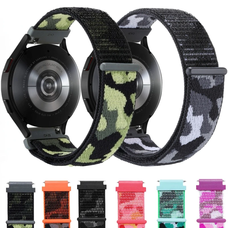 

20mm 22mm Nylon Loop Strap For Huawei Watch 4/3/GT4-3-2 Pro Camouflage Bracelet Belt Amazfit GTR4/GTS4 Samsung Watch 6/5/4 Band