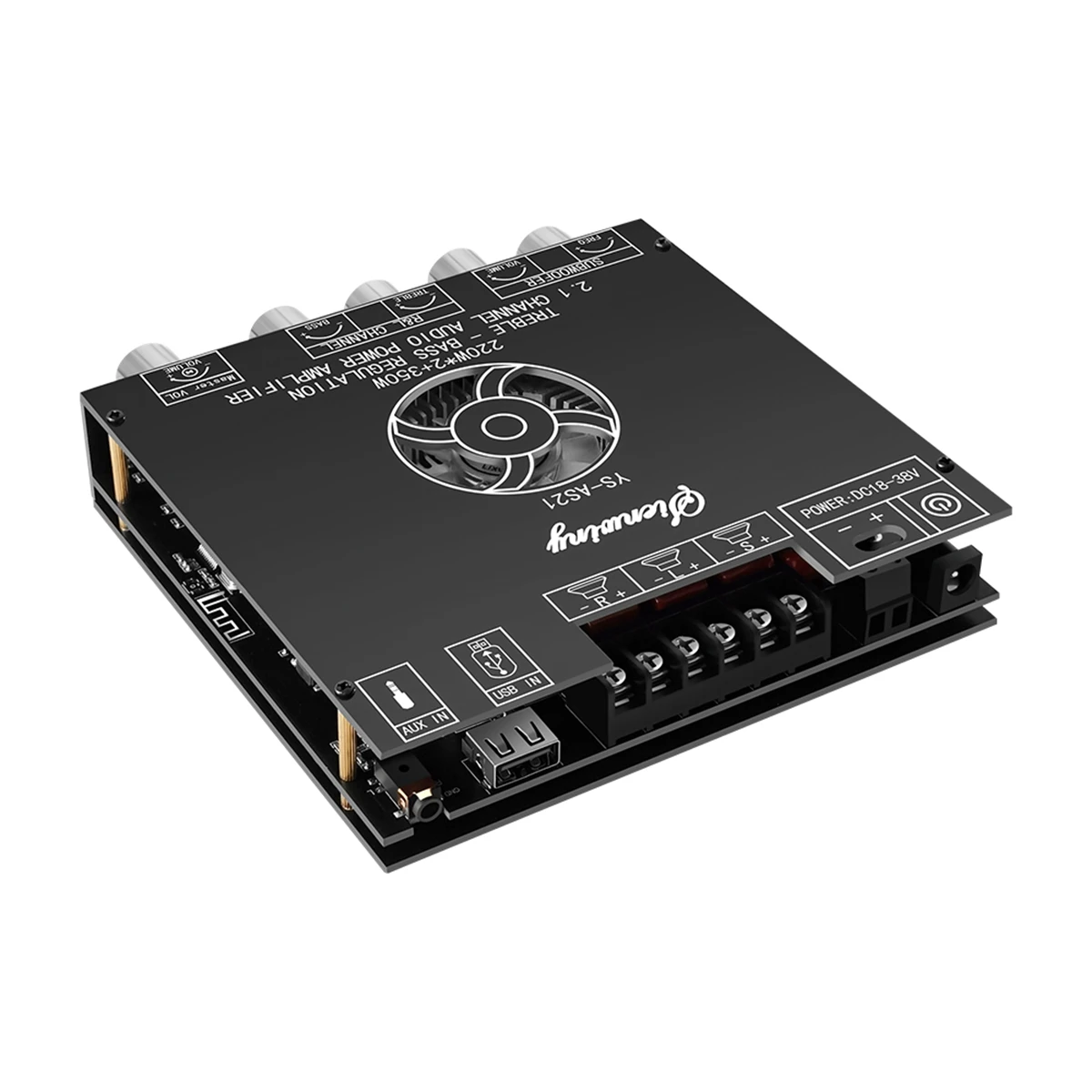 

Цифровая плата усилителя YS-AS21 2.1-канальная Bluetooth TPA3251 220Втx2+350Вт, высокомощный аудиомодуль с регулировкой низких частот - ABIU