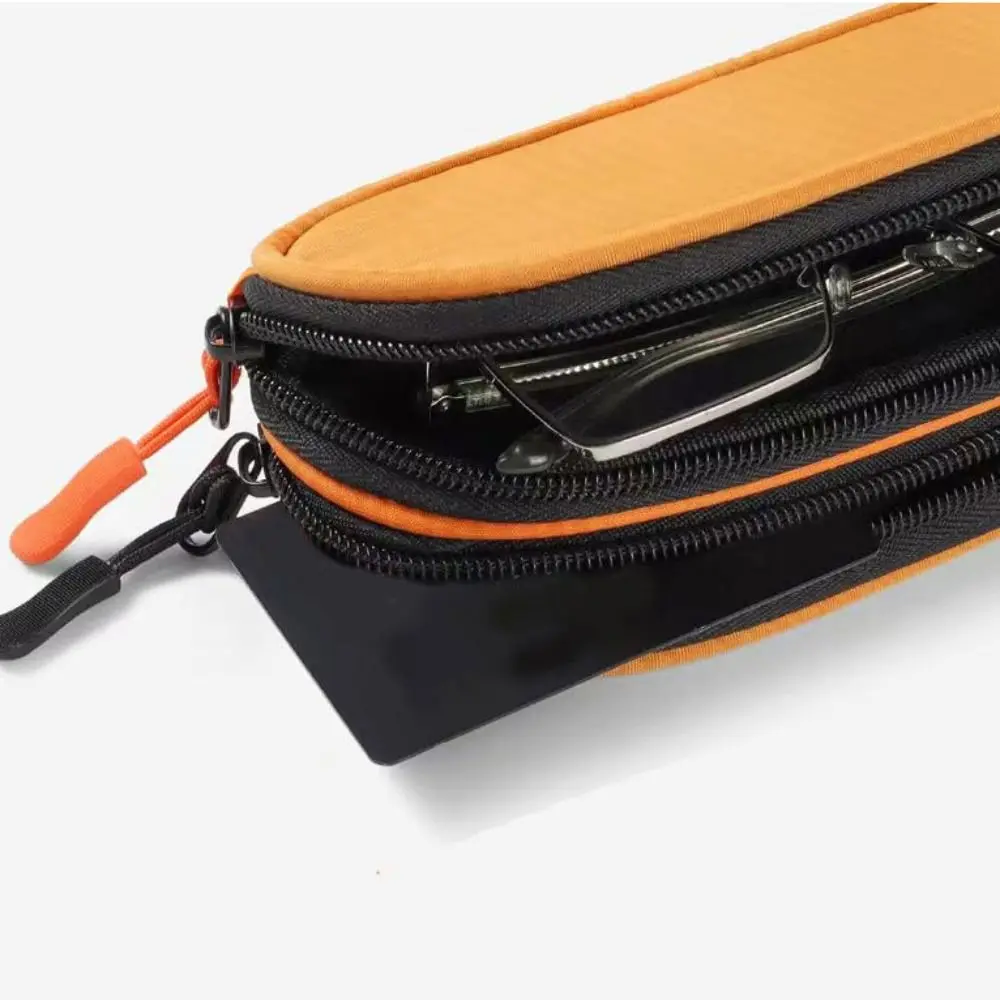 Portable Double-layer Glasses Organizer Cloth with Key Ring Eyewear Storage Bag Anti-splash Water Anti-scratch