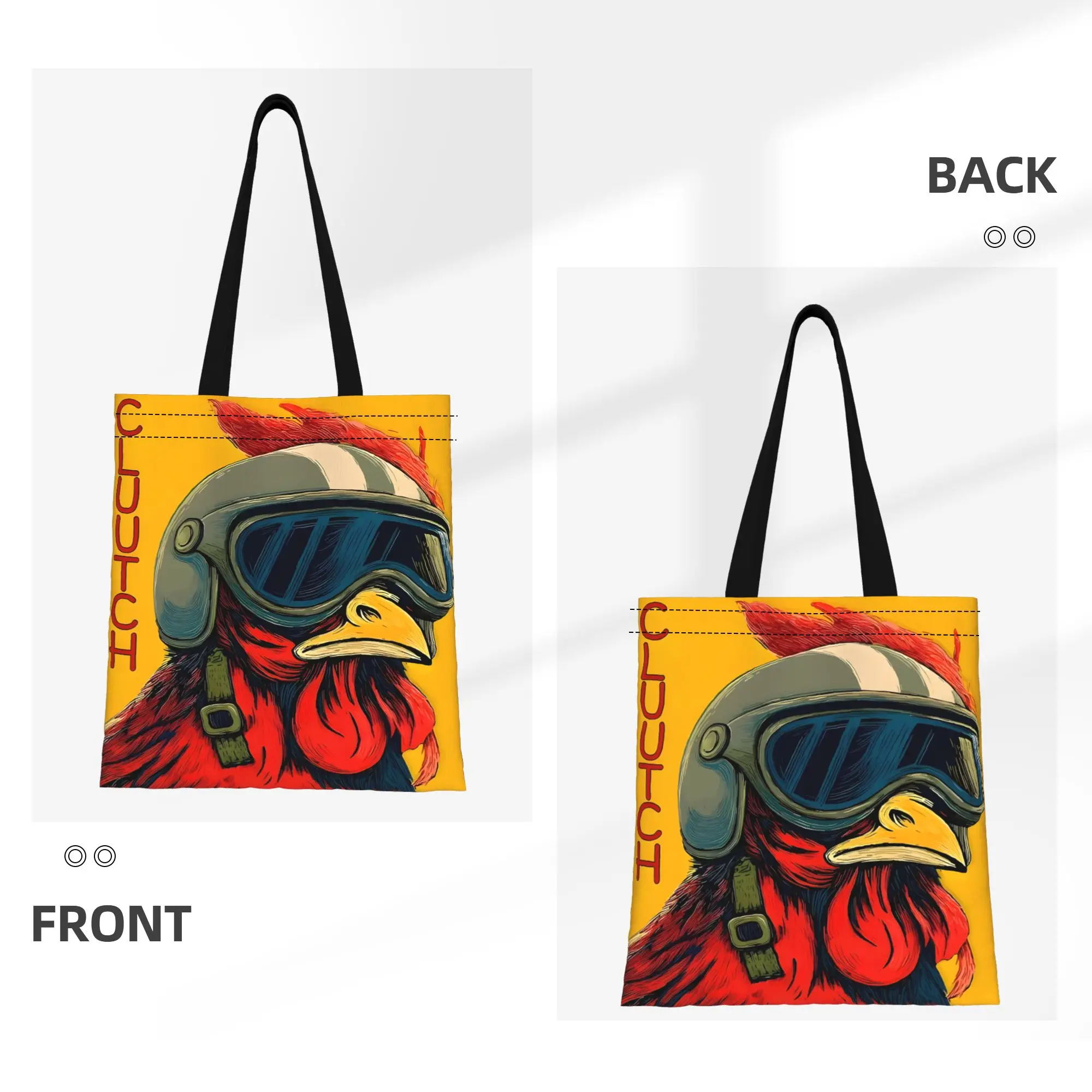1PC Large Capacity Rooster Arc-Raider Loot Extract Canvas Tote Bag Foldable Chic Pattern No Closed Design