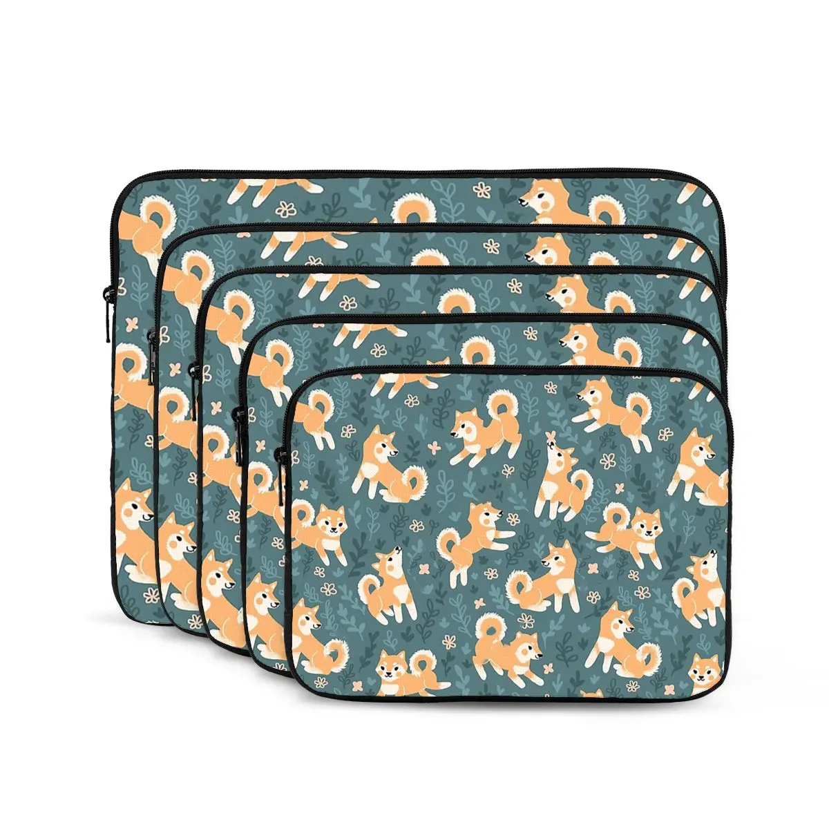 

Playful Shiba Inu Pattern Notebook Laptop Bag Case Pouch For Macbook Air Pro Tablet Shockproof Case Bag