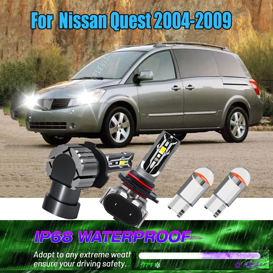 LED 12v White Headlight Fog Lights - Options for Customized Visibility & Style For Nissan Quest 2004 2005 2006 2007 2008 2009