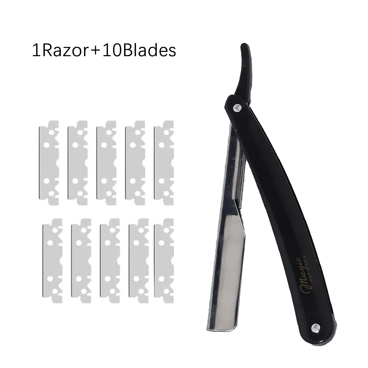 11 piece stainless steel folding men's shaver men's beauty and hairdressing shaver and sharp blade set