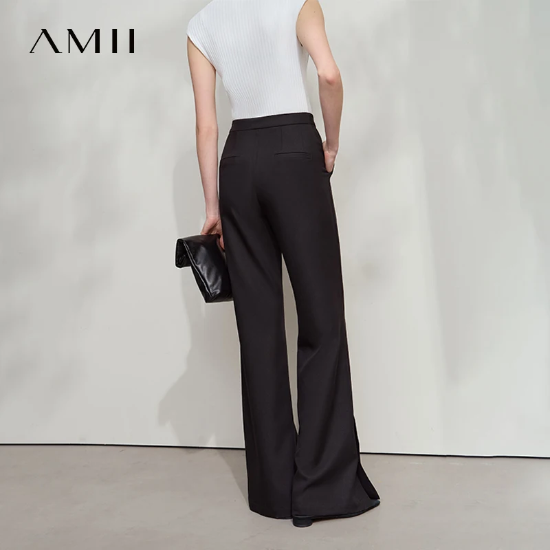 AMII Casualฤดูใบไม้ร่วงหลวมกางเกงผู้หญิง 2025 ความยาวเต็มProfessionalยาวกางเกงผู้หญิงใหม่แฟชั่นตรงกางเกงLady 12542017