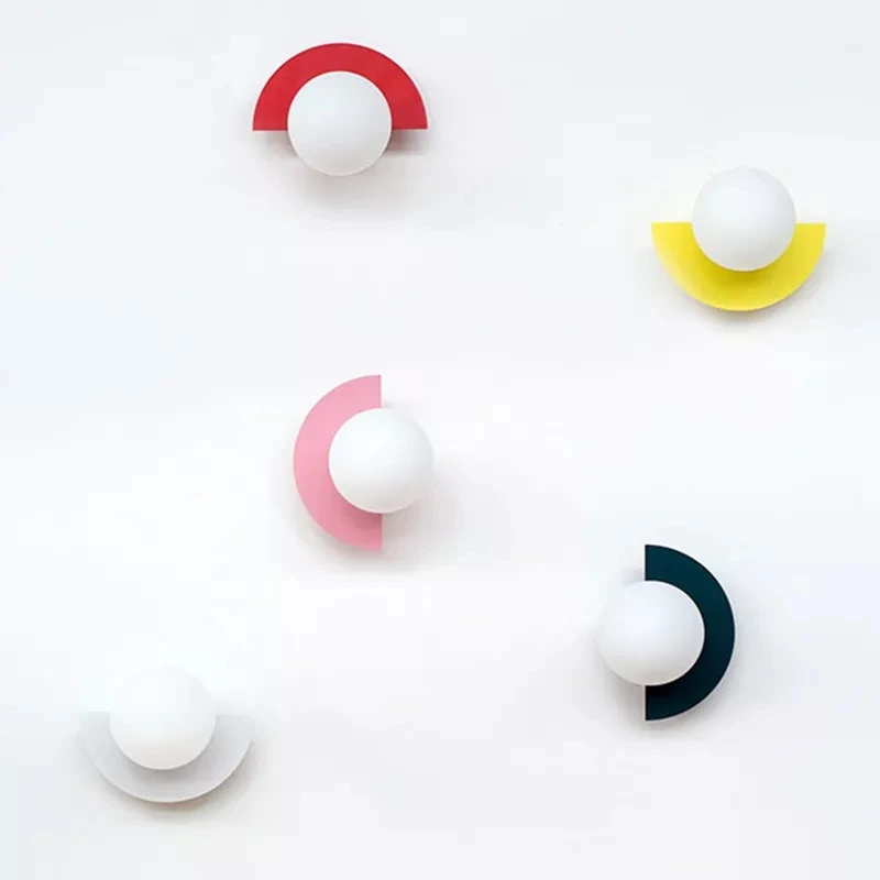 

Bedside LED Macaron Kids Room Wall Lamp Minimalist LivingRoom Background Decoration Sconce Colorful Children's Room Lighting