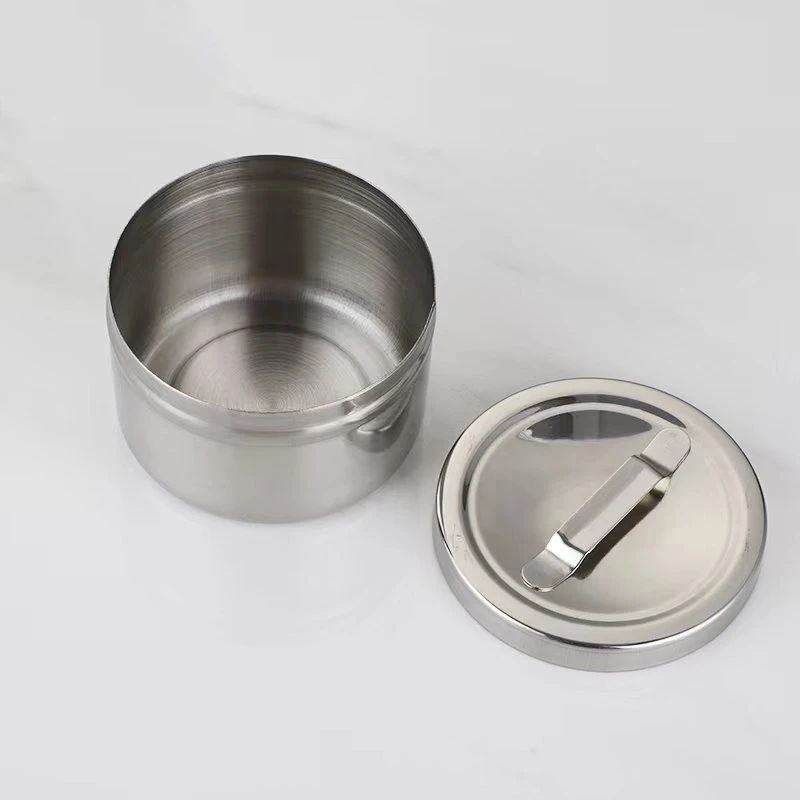 Durable 304 Stainless Steel Cotton Ball Can Medical Round Storage Box Barrel Laboratory Instruments Case Container Tank With Lid