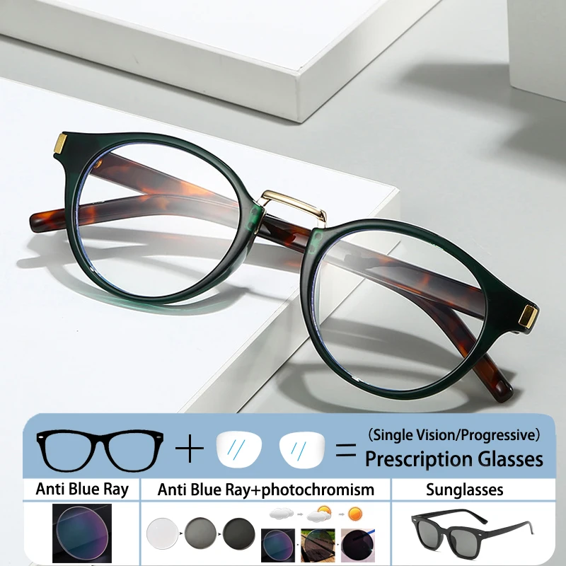 

Fashion Men Frame Prescription Hyperopic Glasses Men Optical Prescription Anti Blue Light Women Short Sight Eyewear 0 -0.50~-600