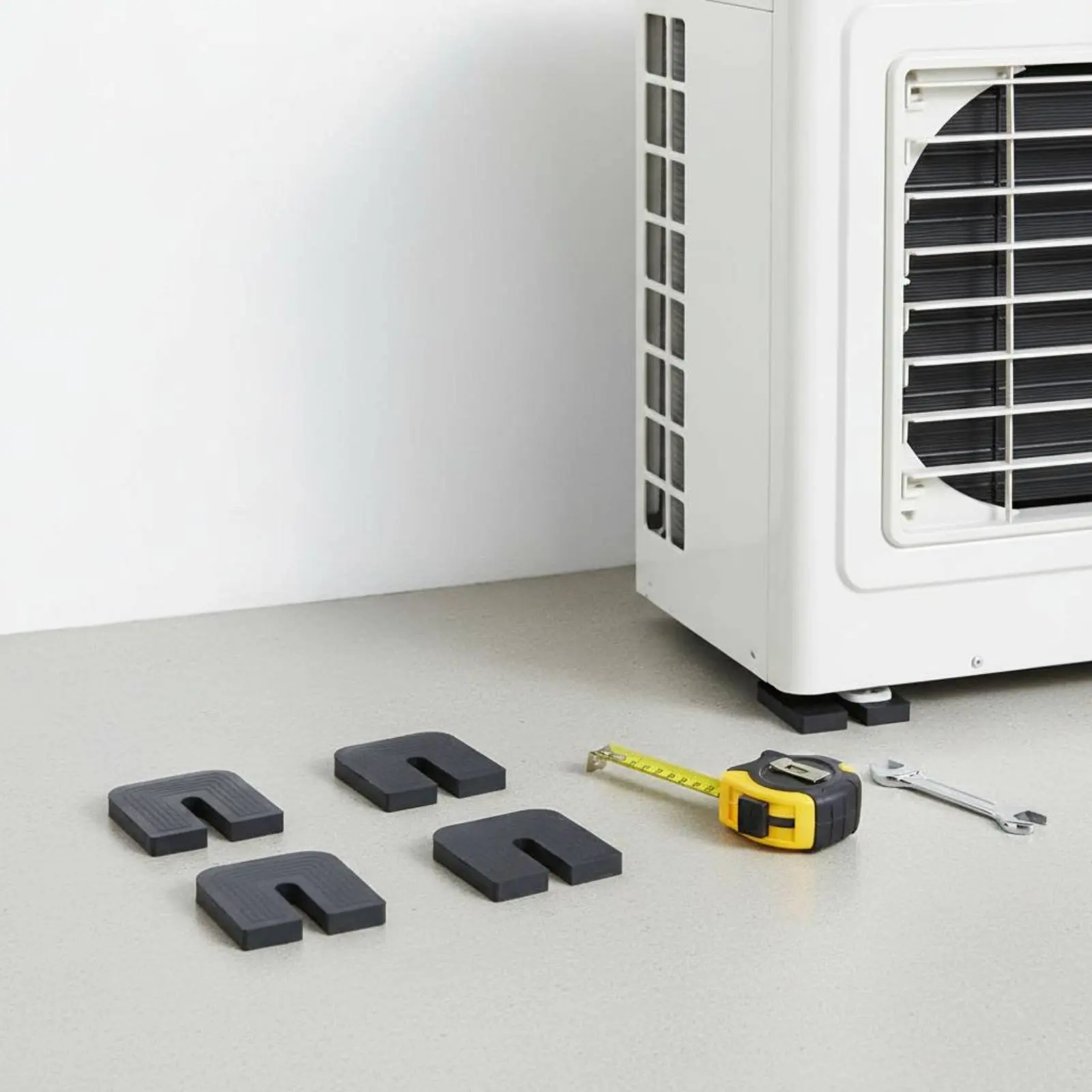 4 Pieces Air Cooling Outdoor Unit Foot Pad Universal Fit Air Conditioning Unit Anti-Shock Pad Rubber Shock Absorber Block Sturdy
