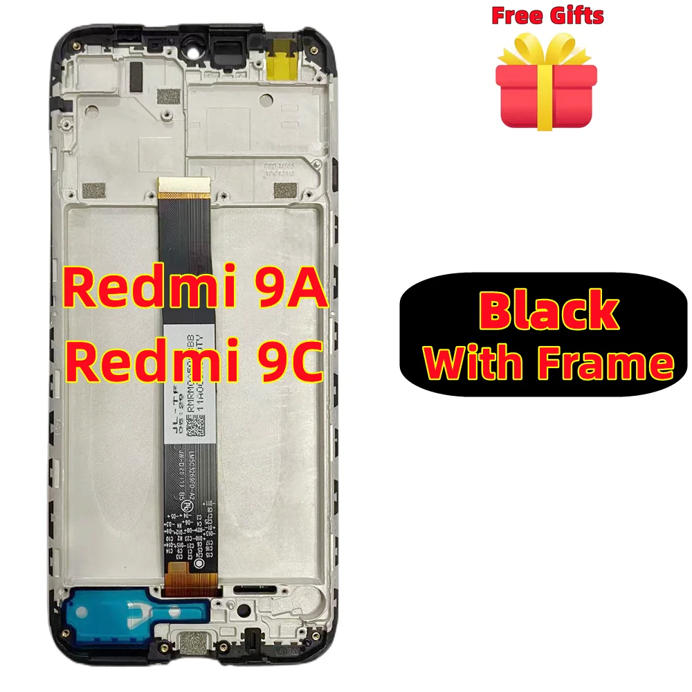 For Original Xiaomi Redmi 10A 9A 9C Lcd Display Touch Screen Digitizer Assembly Replacement Parts With Frame, For Redmi 10A Lcd