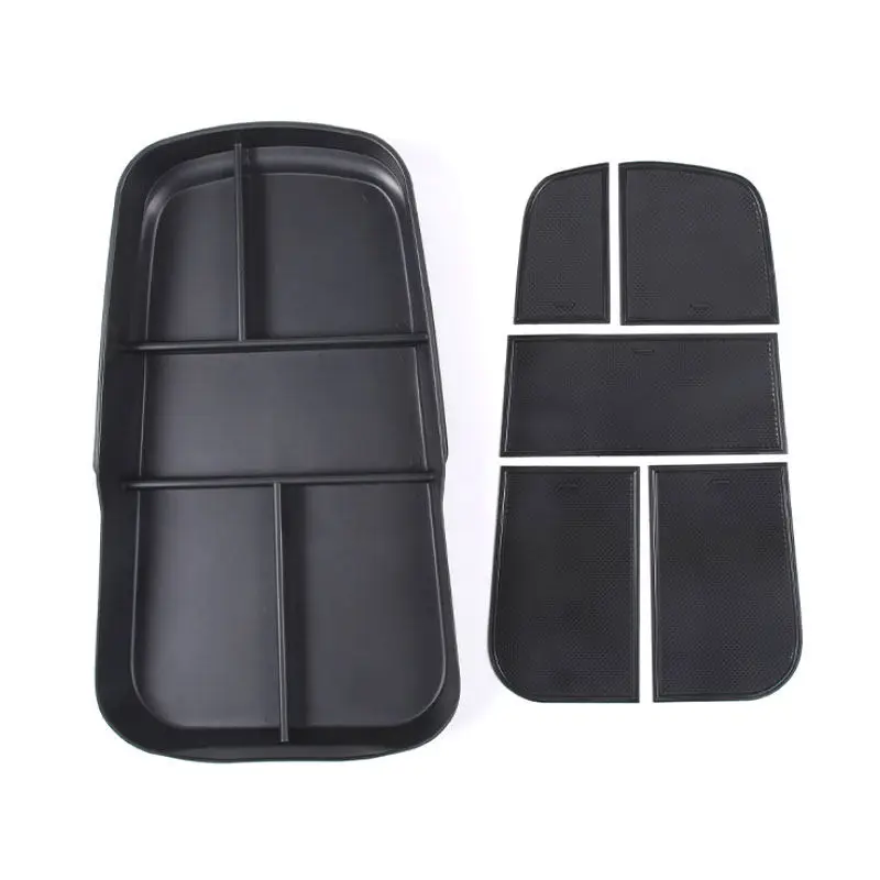 For Mercedes Benz EQE EQS Car Interior Center Control Lower Storage Box Telephone Tray Organizer Black ABS Plastic Accessories