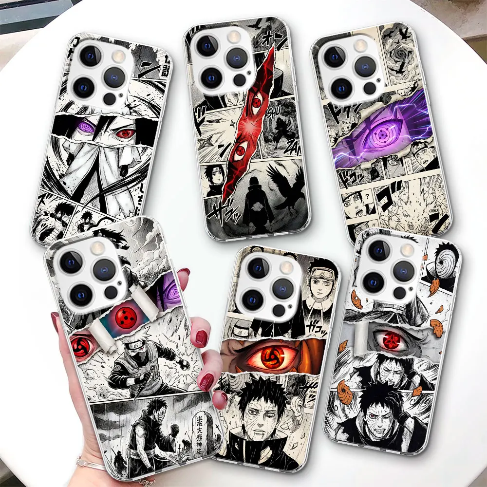 

Sharingan Comic Case for iPhone 17 Air 14 12 15 Pro 7 8 Plus 13 Mini XR X 6 XS Max 6S TPU Shockproof Transparent Phone Cover