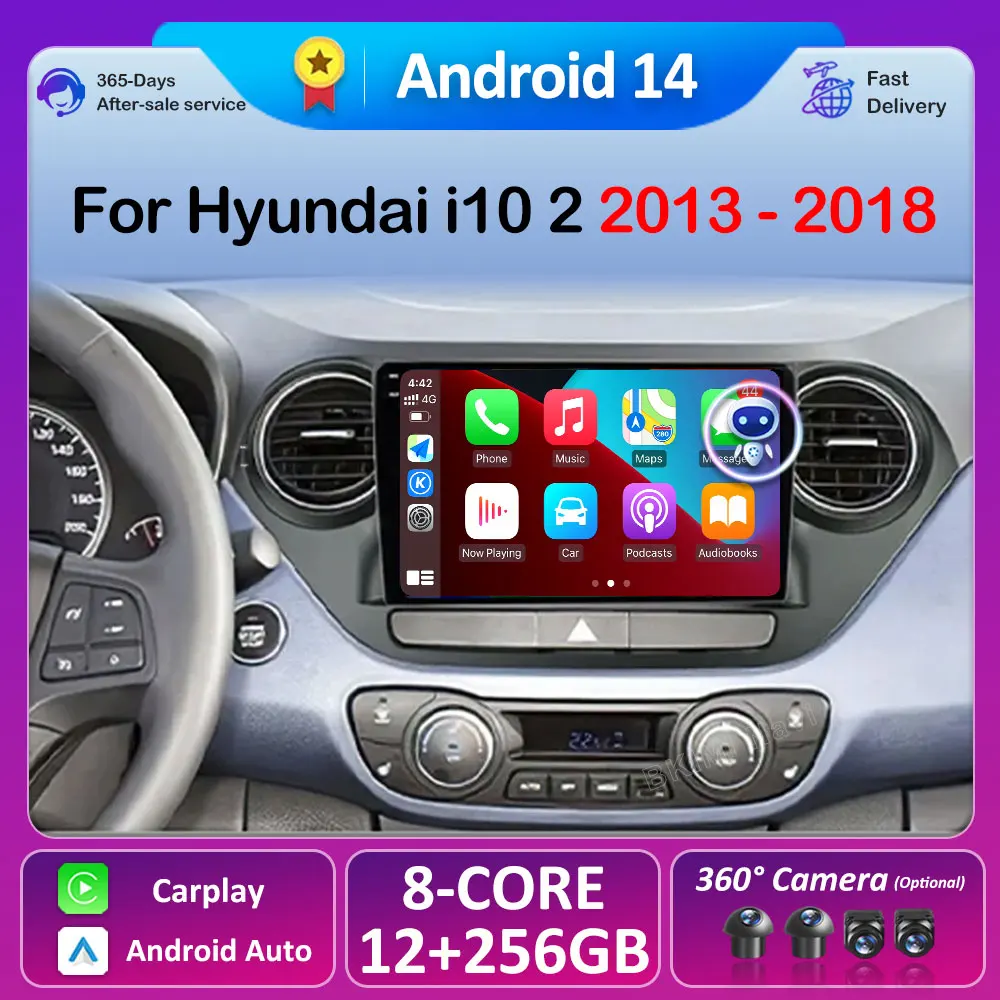 

Android 14 Auto Carplay For Hyundai i10 2 2013 -2018 LHD DSP Stereo Car Radio Multimedia Video Player GPS CarPlay 4G Navigation