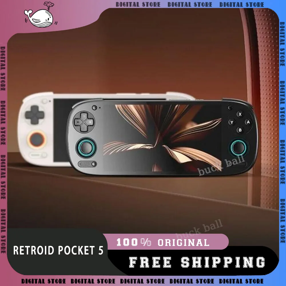 Retroid Pocket 5 Handheld Game Console 5.5 Inch SD865 8+128G RP5 OLED HD Screen Bluetooth 5.1 Android Pocket Game Console Custom