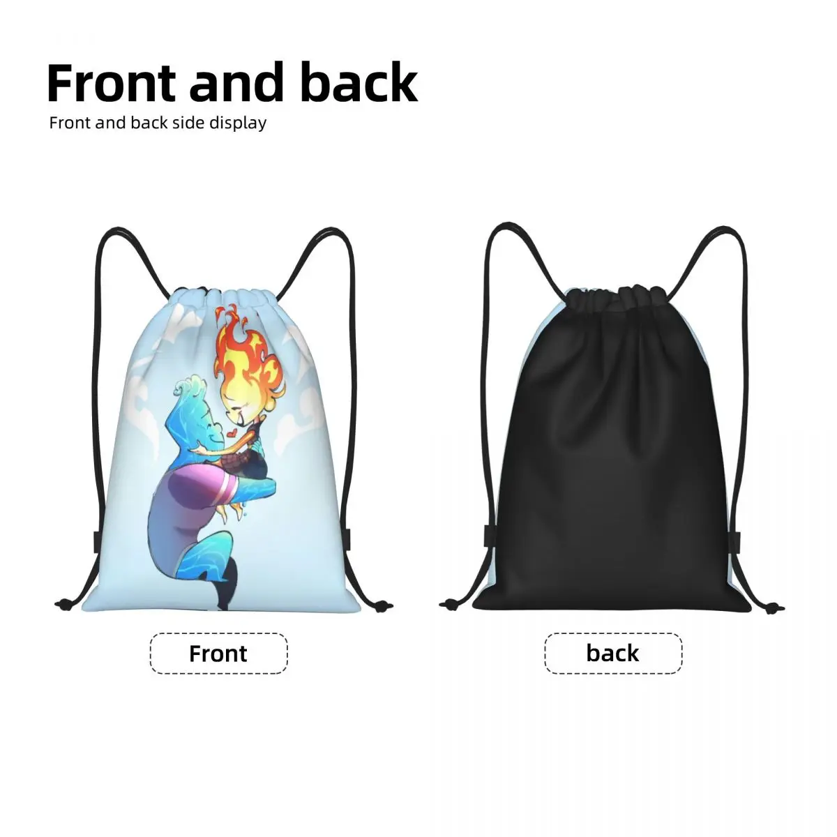 Custom Ember Lumen Drawstring Bag Women Men Lightweight Elemental Film Sports Gym Storage Backpack