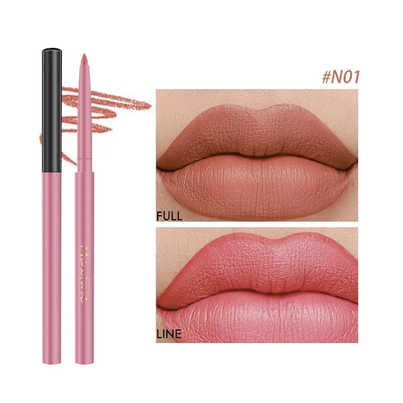 Fluweel Matte Lipliner Langdurige Lippenstift Potlood Matte Lipliner Waterdicht Lipstic Vrouwelijke Cosmetische Make-Up Rood Bruin Nude Roze