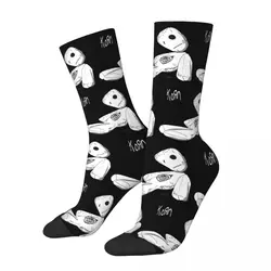 Cool Korn Metal Rock Band Football Socks Doll Logo Polyester Long Socks for Unisex Non-slip