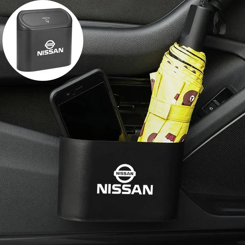 ABS 자동차 미니 걸이식 보관 쓰레기통, 닛산 캐시카이 실피 쥬크 리프 무라노 티이다 X-트레일 캐시카이 알메라 알티마 니스모 노트용