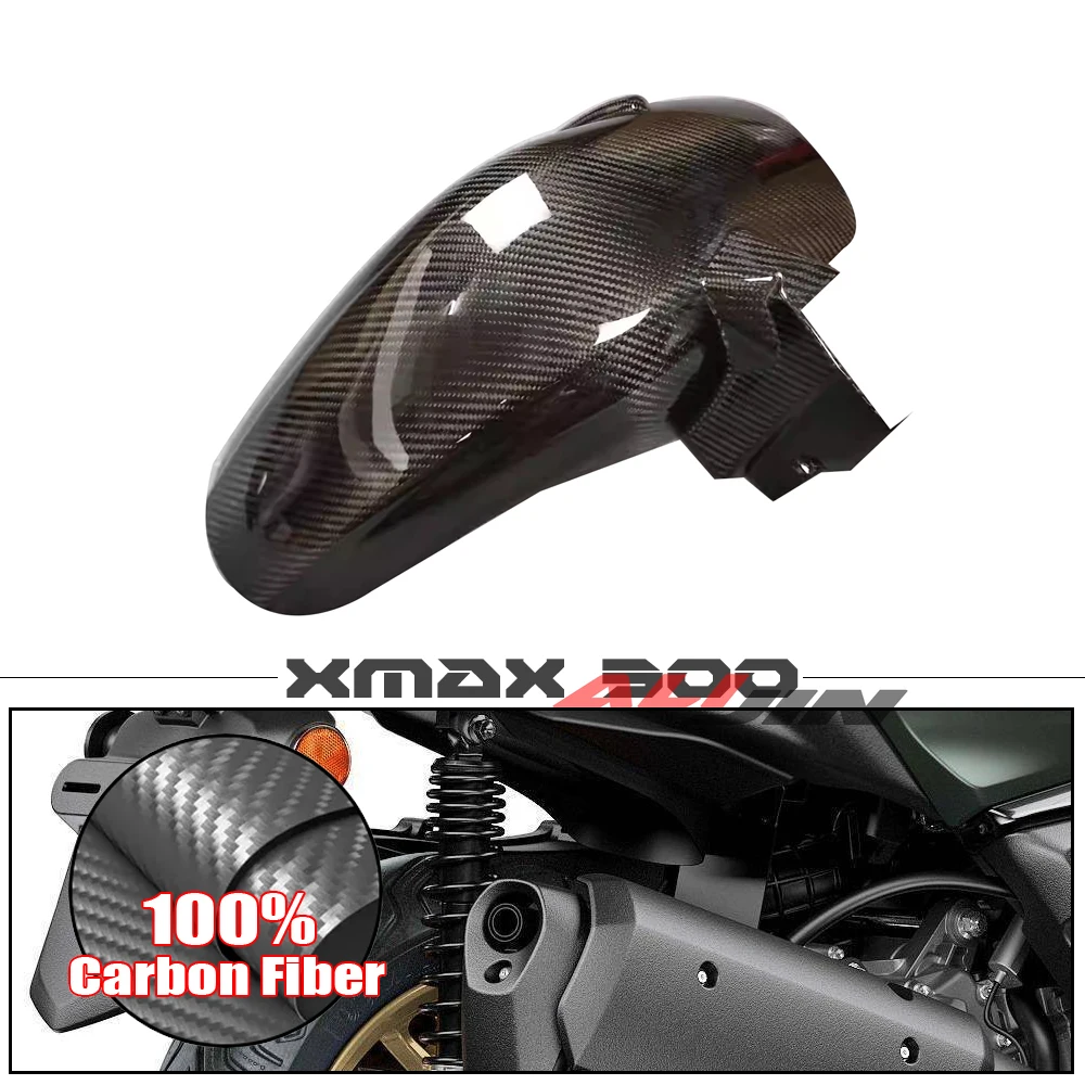 

100% Carbon fiber For YAMAHA Xmax 300 2023 2024 Motorcycle Rear Fender Mudguard Cover Fairing Panel Tire Wheel Guard Mudflap