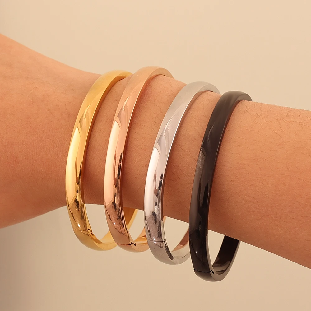 Minimalist Stainless Steel Bracelet Ring Anti-Discoloration Stackable Wholesale Jewelry Accessory Women