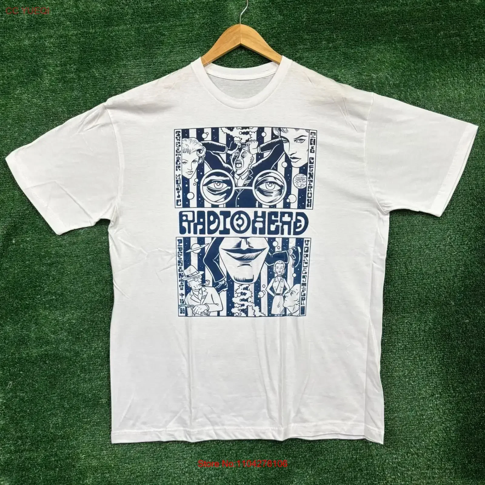 Camiseta Radiohead Worcester 1998 The Centrum Rock Band Tamanho Extra Grande Vintage Lavada Confortável Macia Esticada com Estampa Gráfica