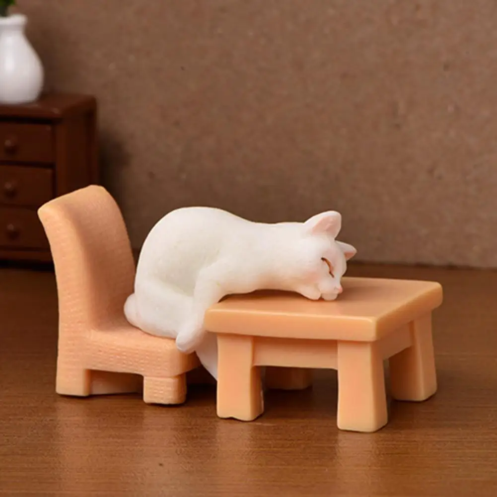 Cat Ornament Animal Mini Cat Crafts Miniatures Figurines Educational Cat Figures Toy Small Cats Decorative Figurines Home Decor