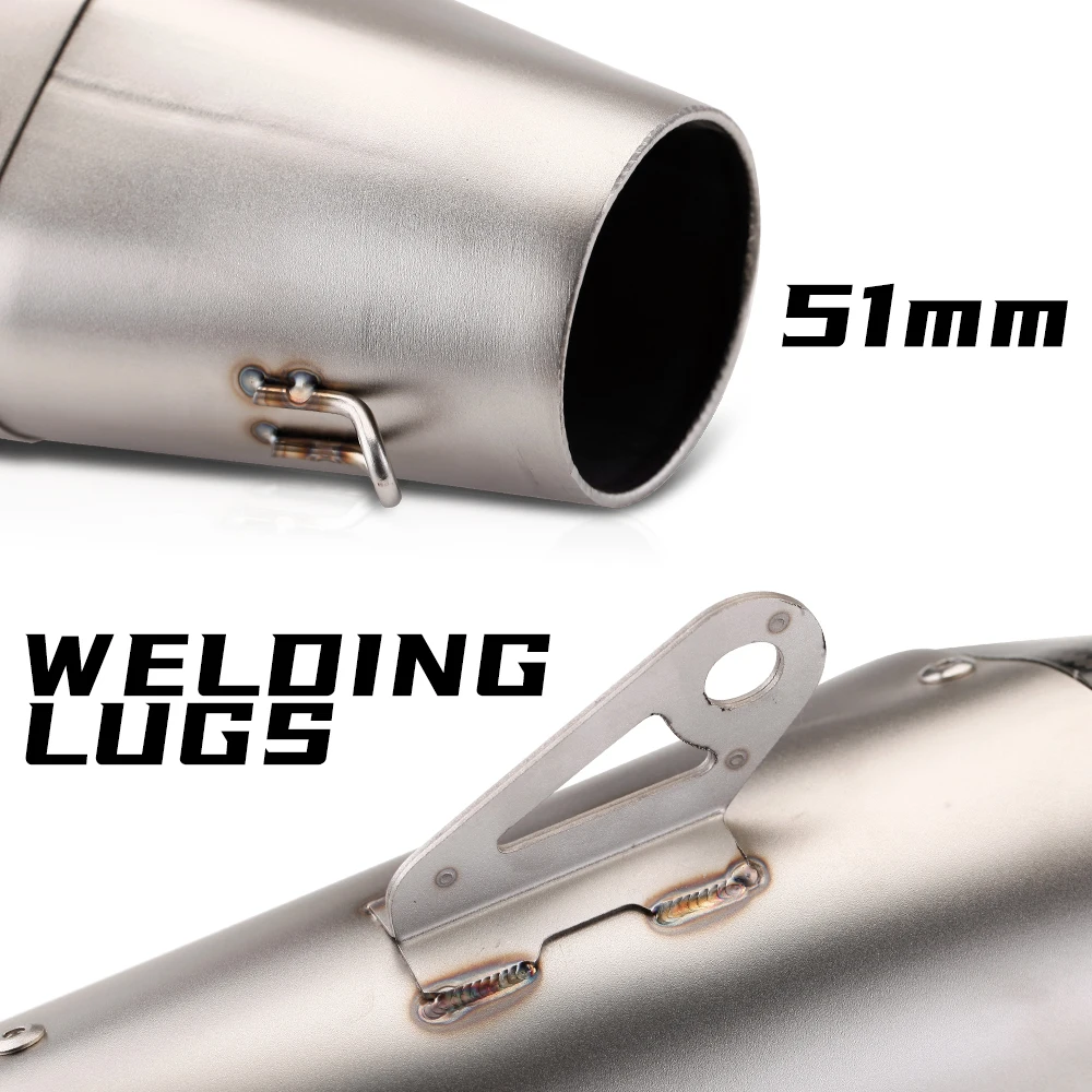 Motorcycles Exhaust Pipe Modification for Ninja400 Cbr650 S1000rr R1 Modified R55 Motorcycles for yoshimura exhaust 51mm Caliber