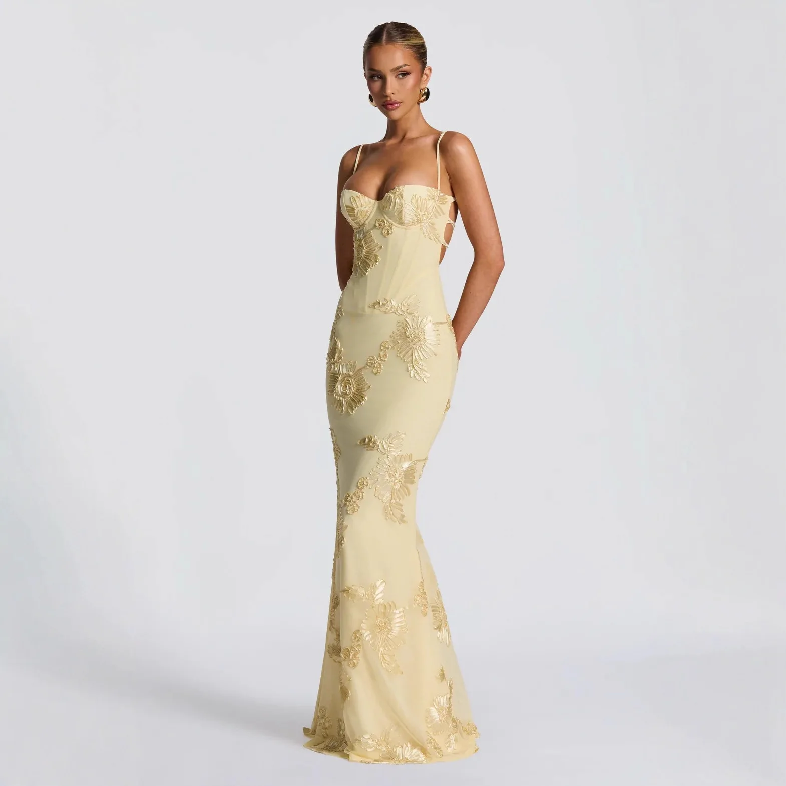 

Spaghetti Strap Print Sexy Maxi Dress Women Fashion Off-shoulder Sleeveless Backless Bodycon Club Party Long Dresses