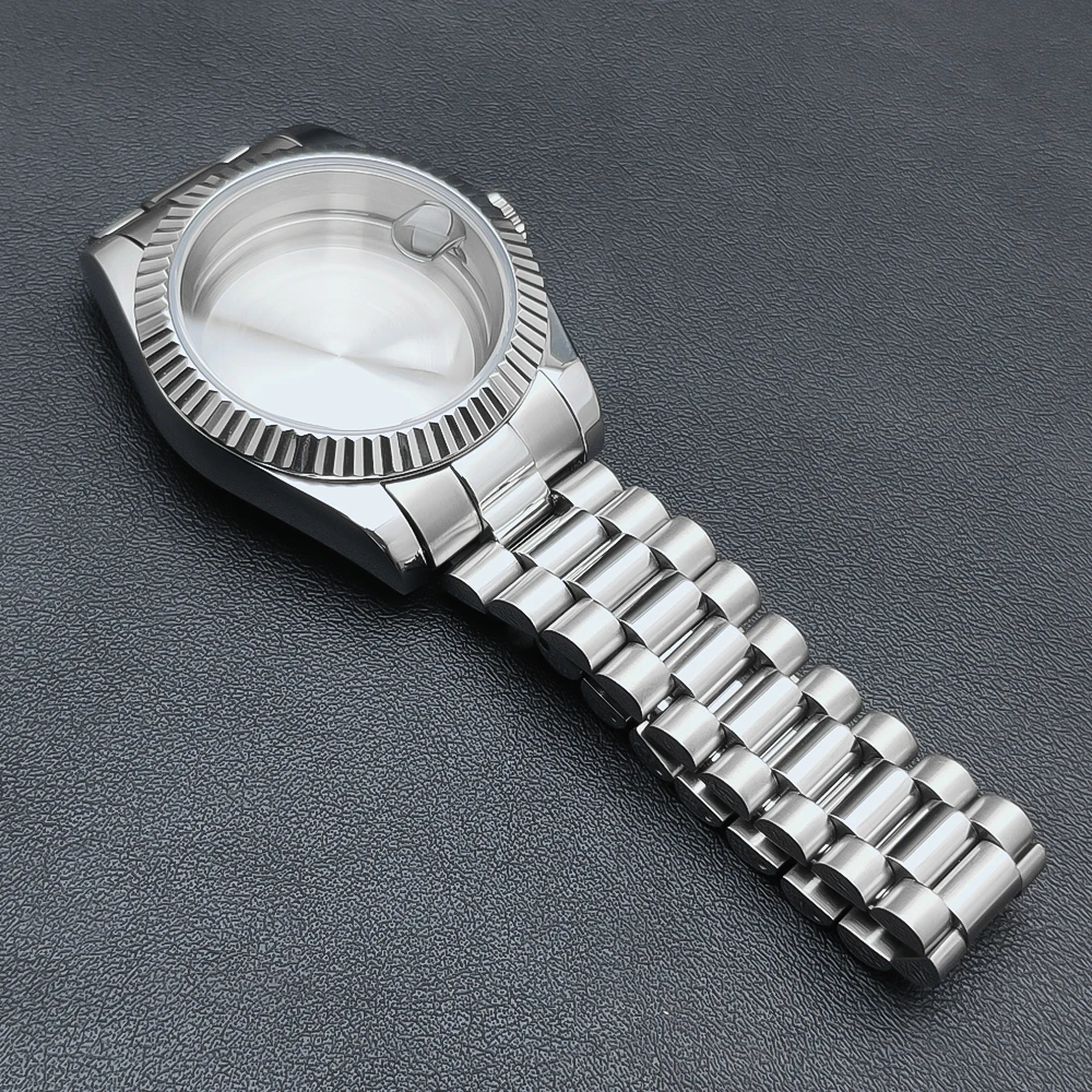 NEITON 36MM/39MM Watch Case Fit NH34 NH35 NH36 ETA2824 2836 Movement Sapphire 100m Waterproof Presidential Bracelet Strap