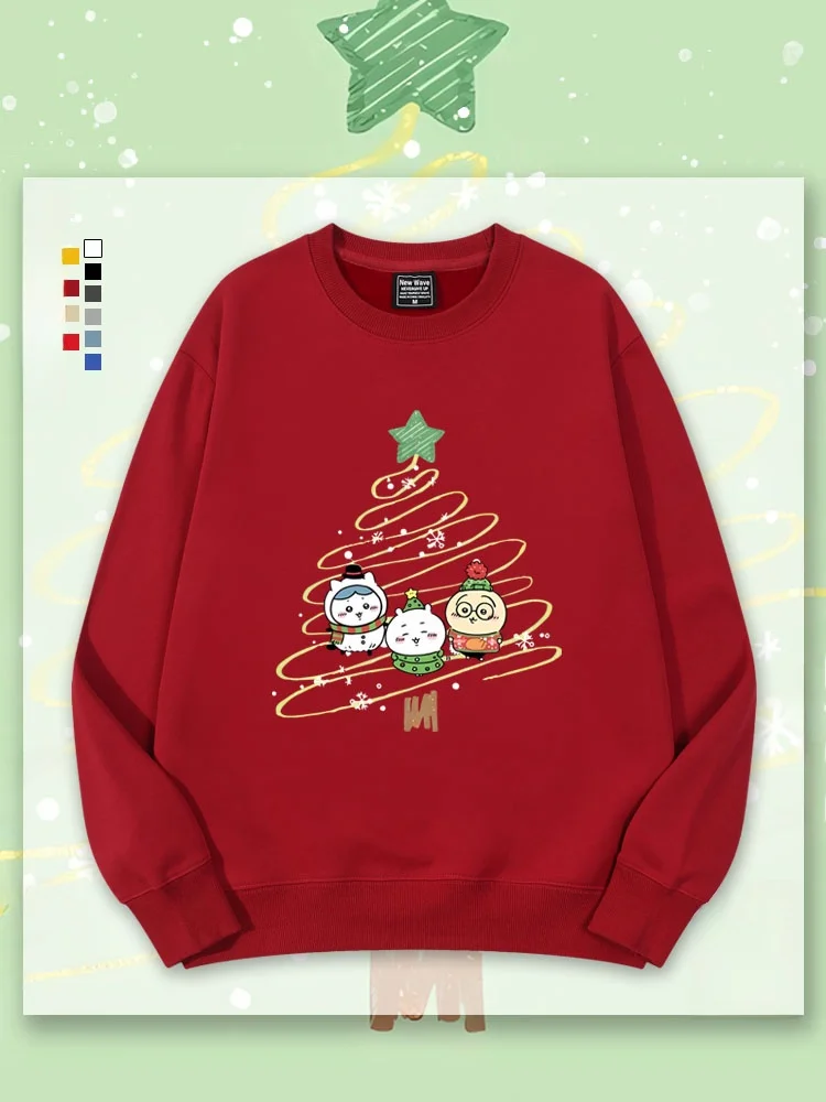 

Милый свитшот Cisas Collaboration Giekaowa, детская одежда, осенне-зимняя одежда для пар, свободная одежда с круглым вырезом и принтом