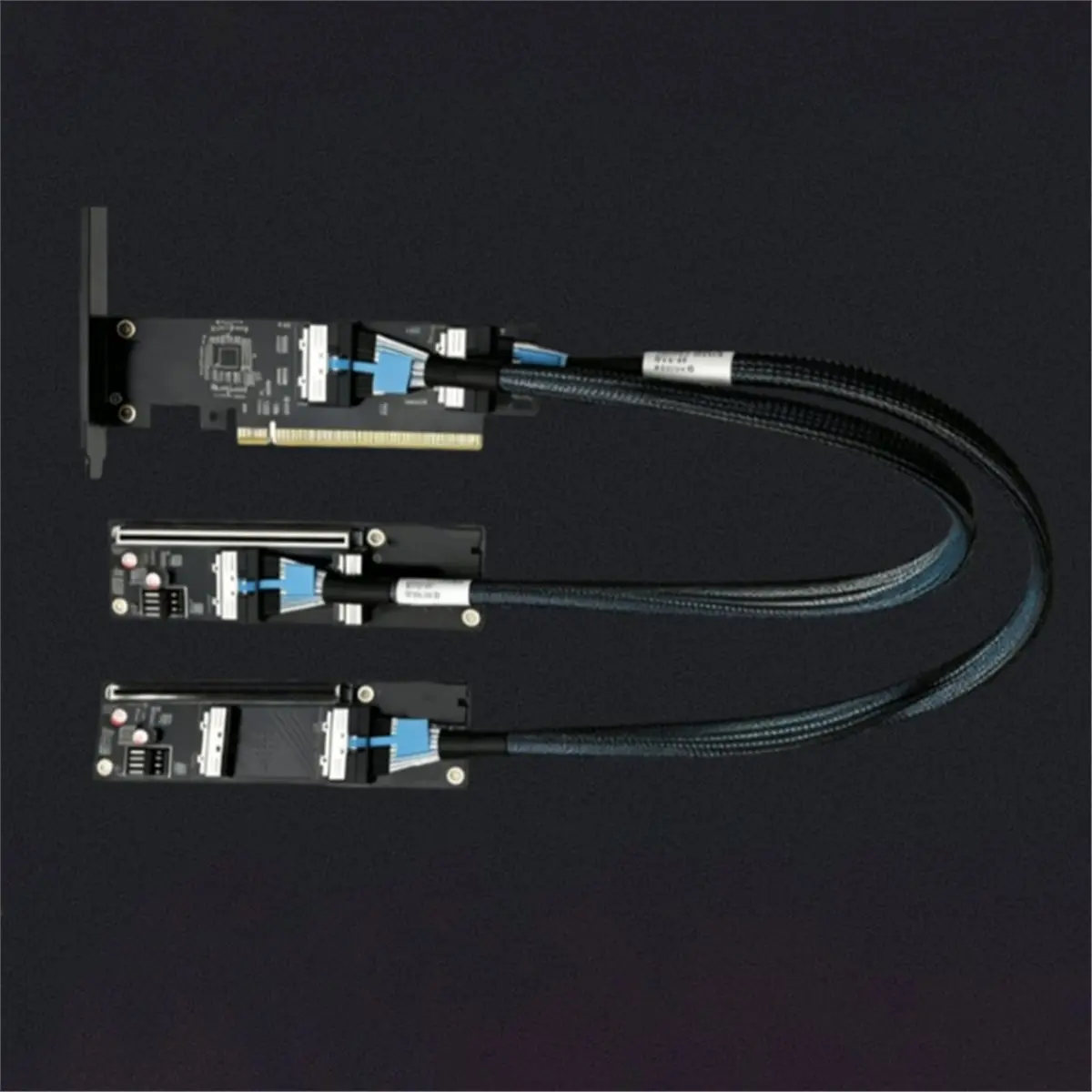 ABDD HOT  PCIe 5.0 X16 to Dual MCIO-8i Extension Cable GPU Server Expansion Adapter for GPU Network Card U.2 SSD 50CM