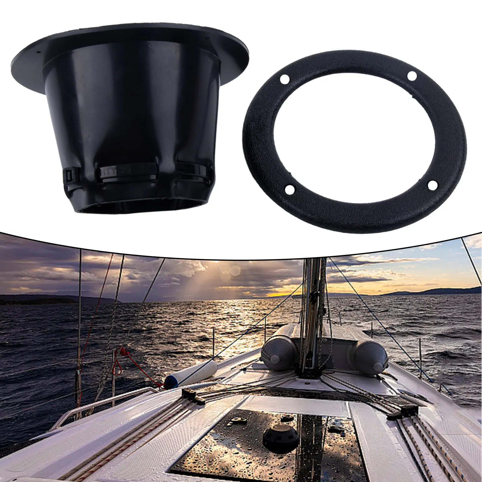 Oceans Level Cable Boot for Marine Transom Boat Dia 120mm Easy Installation Resistant to Gasoline/Oil Black Vinyl