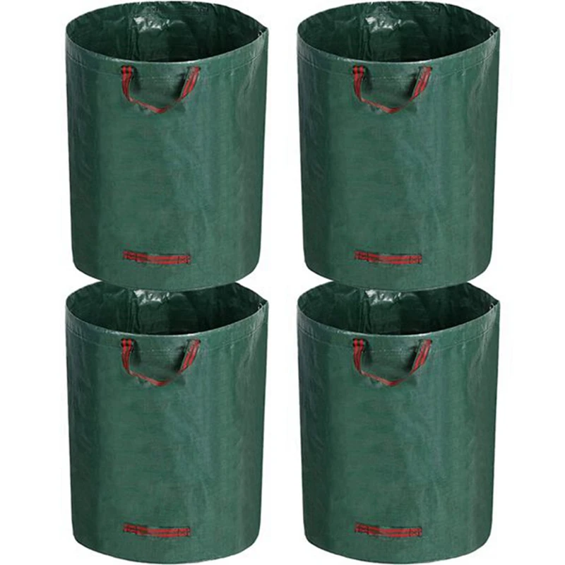 4 Pack Garden Sack 272 L Garden Waste Sack Foldable Garden Sack Self-Standing With 4 Handles,Reusable Leaf Sack