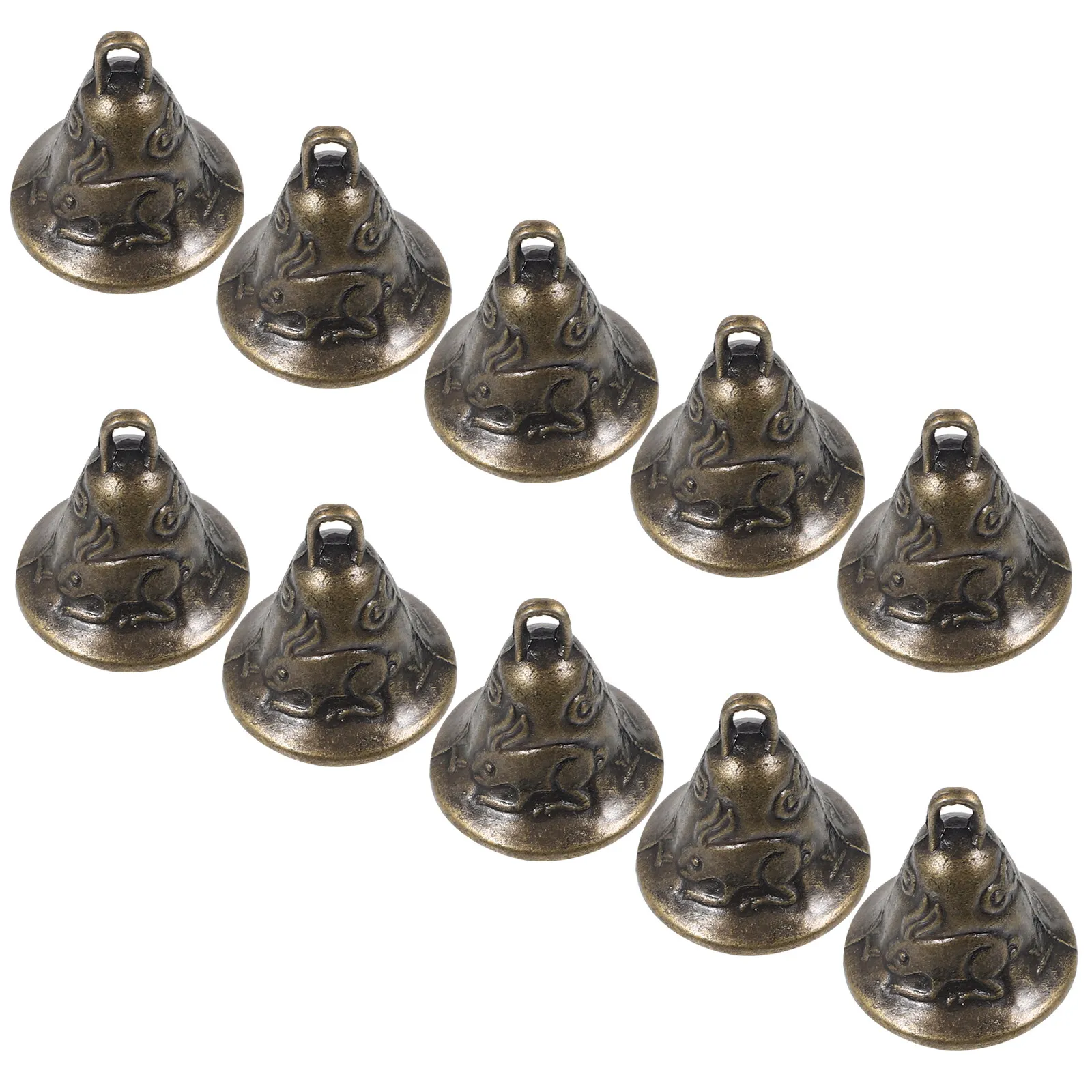 20Pcs Feng Shui Bells Alloy Metal Bells Vintage Retro Style Compact Set Door Car Hanging Pendants Wind Chime Accessories