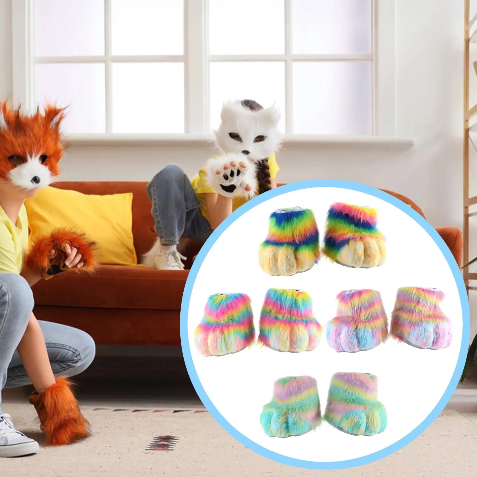 

Cosplay Animal Fursuit Feet Cute Therian Gear Cosplay Costume Paw Shoes Photo Props for Christmas Comic Exhibition Adult Kids