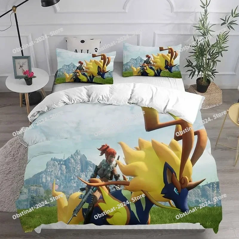 

New Game Palworld Bedding Set Printed Bed Set Duvet Cover Sheet Pillowcase Bed Soft Quilt Cover Full Queen King Size