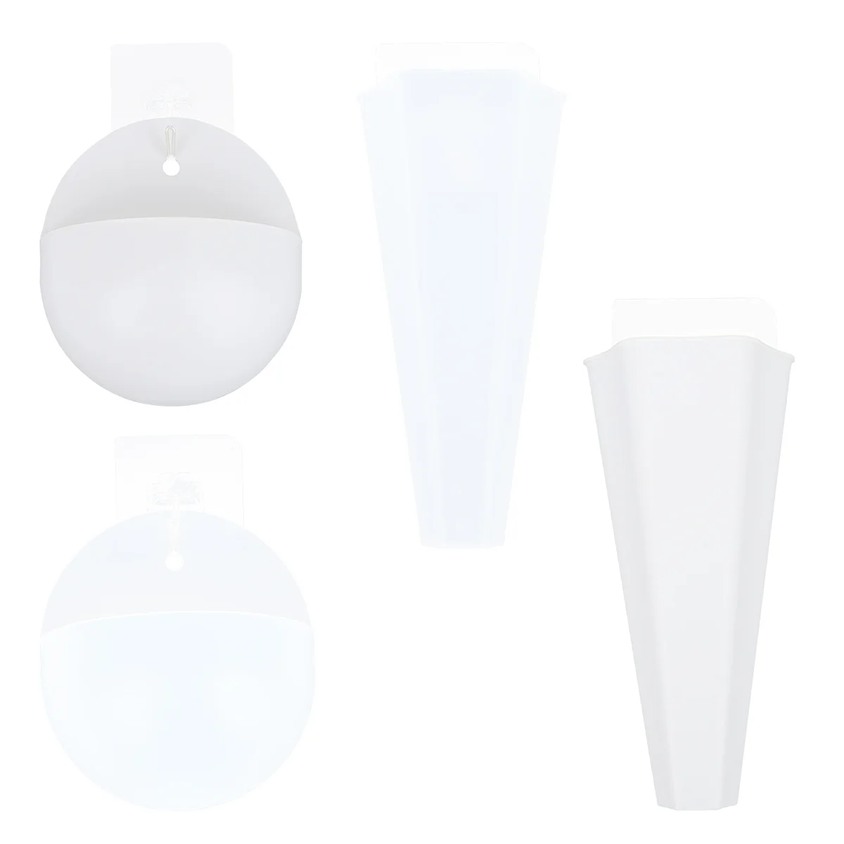 4 قطع أنماط بيضاء Pp معلقة تعليق للزهور المنزل زراعة جدار زهرية ديكور جدار زهرية