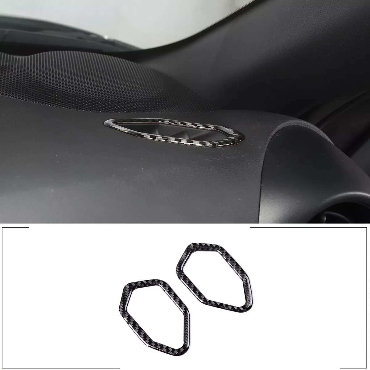 

2PCS Carbon Fiber Interior Dashboard Air Outlet Sticker Trim For Subaru BRZ 2022