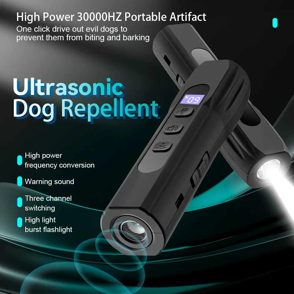 

Pet Dog Repeller Anti Barking Stop Bark Dogs Training Device LED Ultrasonic Dogs Adapter Without Battery Pet Supplies