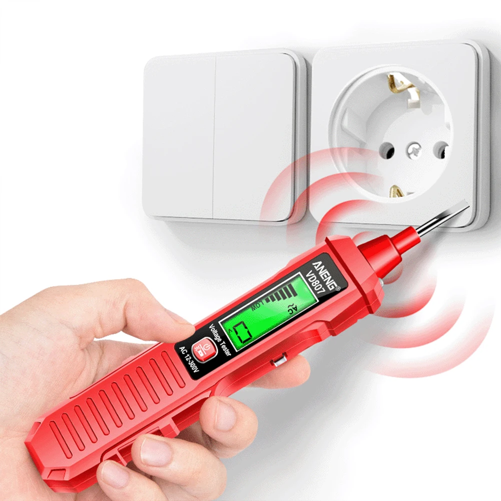 VD807 Digital NCV AC Spannungsprüfer Stift AC 12-300V Schaltungstester 50/60Hz LED Taschenlampe Ton Licht Alarm Null Feuer Drahttester