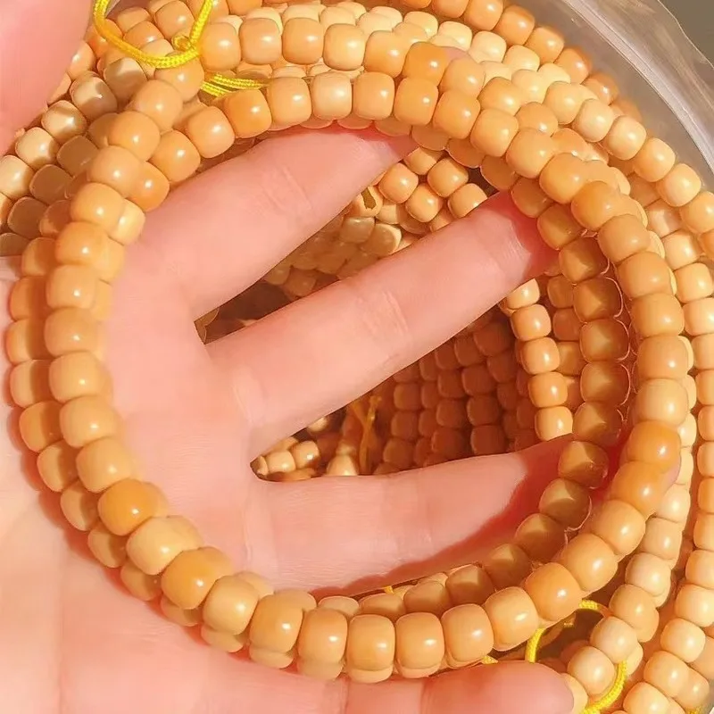 White Jade Bodhi Bracelet108Long string of finely crafted aged white jade Bodhi beads