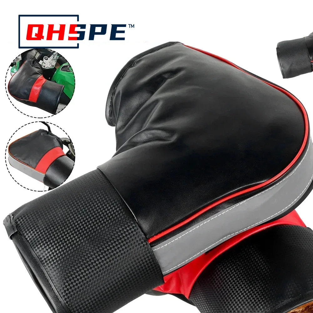 1 paar Motorrad Lenker Abdeckung Winter Batterie Fahrrad Windschutzscheibe Handschuhe Winddicht Warme Griff Verdickt Reflektierende Streifen