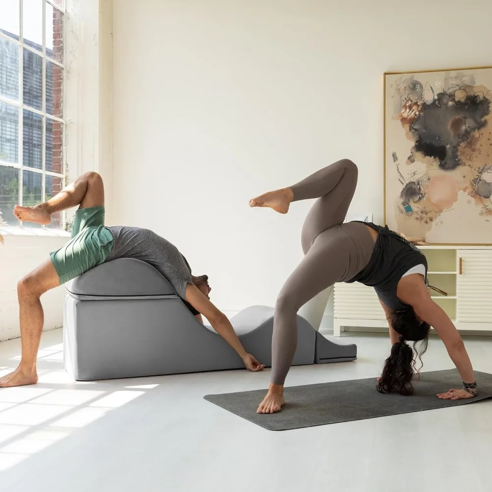Yoga and Massage Convertible Chaise/Bed Bench - Dual-Purpose Ottoman with Hidden Folding Yoga Lounge Chair image 5