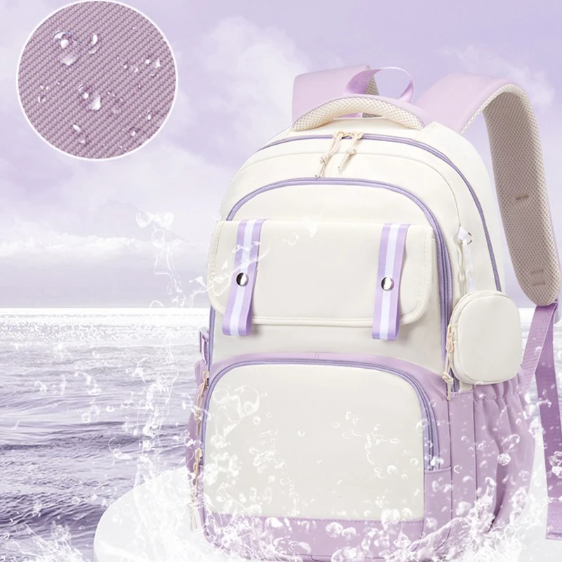 حقيبة ظهر ذات سعة كبيرة من Stitch Cartoon Daypack حقيبة سفر للتنقل حقيبة مدرسية للأطفال والبنات Mochila مع محفظة للعملات المعدنية