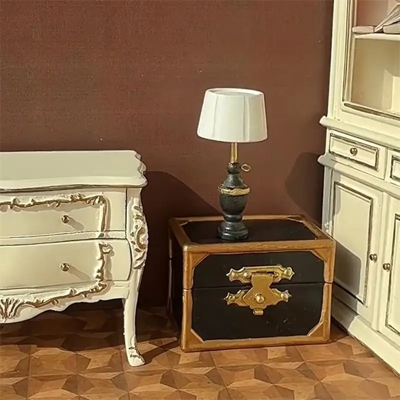 [JN] 1:12 인형집 미니어처 나무 램프 모델 장식 사진 촬영 소품 어린이 역할 놀이 장난감 집 장식 선물